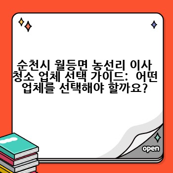 순천시 월등면 농선리 이사 청소 업체 선택 가이드:  어떤 업체를 선택해야 할까요?
