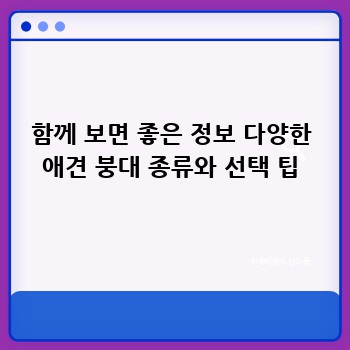 함께 보면 좋은 정보 다양한 애견 붕대 종류와 선택 팁