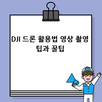 DJI 드론 활용법 영상 촬영 팁과 꿀팁