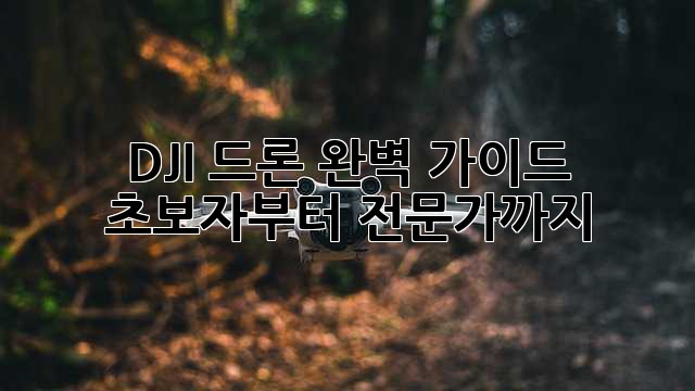 DJI 드론: 완벽 가이드 – 초보자부터 전문가까지