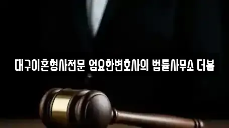 대구이혼형사전문 엄요한변호사의 법률사무소 더봄