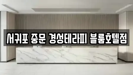 서귀포 중문 경성테라피 블룸호텔점