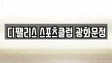 디팰리스 스포츠클럽 광화문점