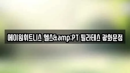 에이원휘트니스 헬스&PT 필라테스 광화문점