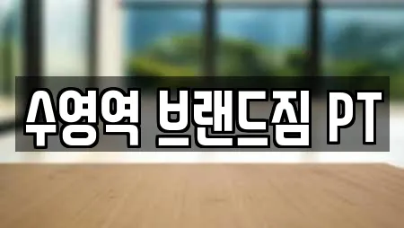 수영역 브랜드짐 PT