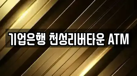 기업은행 천성리버타운 ATM