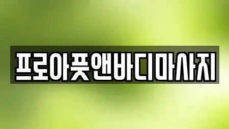 프로아풋앤바디마사지