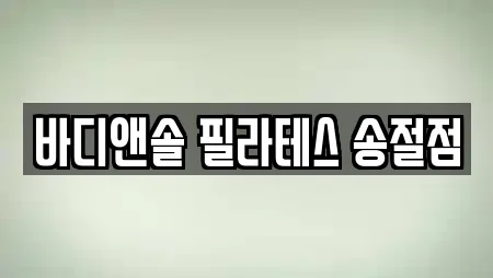 바디앤솔 필라테스 송절점