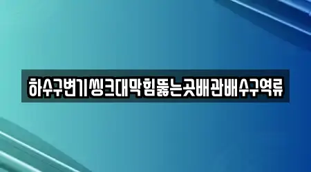 하수구변기씽크대막힘뚫는곳배관배수구역류