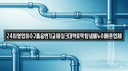 24시영업하수구뚫음변기교체싱크대역류막힘냄새누수빠른업체
