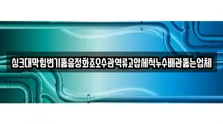 싱크대막힘변기뚫음정화조오수관역류고압세척누수배관뚫는업체