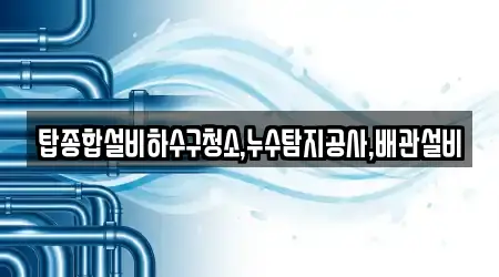 탑종합설비하수구청소,누수탐지공사,배관설비