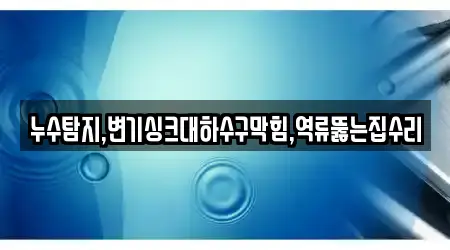 누수탐지,변기싱크대하수구막힘,역류뚫는집수리