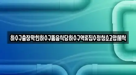 하수구출장막힌하수구뚫음식당하수구역류집수정청소고압세척