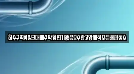 하수구역류싱크대배수막힘변기뚫음오수관고압세척모든배관청소