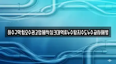 하수구막힘오수관고압세척싱크대역류누수탐지수도누수공사해빙