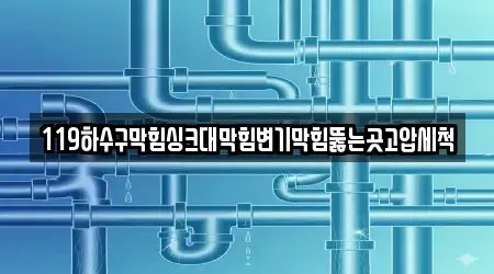 119하수구막힘싱크대막힘변기막힘뚫는곳고압세척
