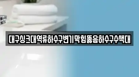 대구싱크대역류하수구변기막힘뚫음하수구수색대