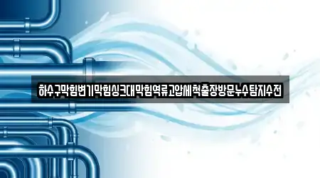하수구막힘변기막힘싱크대막힘역류고압세척출장방문누수탐지수전