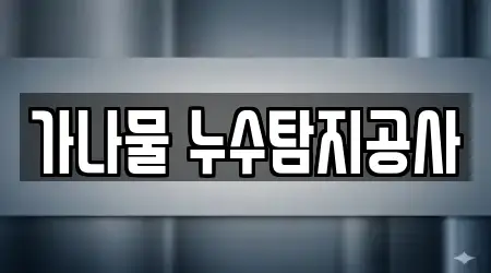 가나물 누수탐지공사