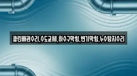 클린배관수리,수도교체,하수구막힘,변기막힘,누수탐지수리