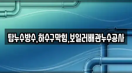 탑누수방수,하수구막힘,보일러배관누수공사