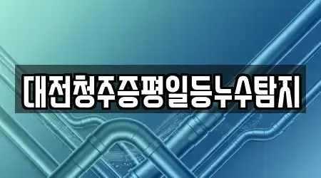 대전청주증평일등누수탐지