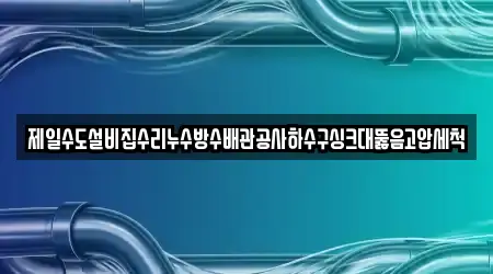 제일수도설비집수리누수방수배관공사하수구싱크대뚫음고압세척
