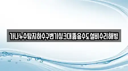 가나누수탐지하수구변기싱크대뚫음수도설비수리해빙