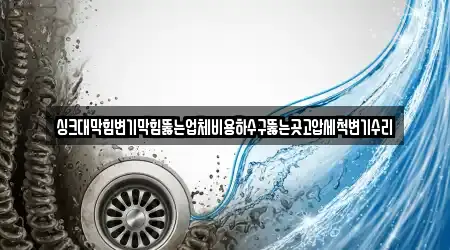 싱크대막힘변기막힘뚫는업체비용하수구뚫는곳고압세척변기수리