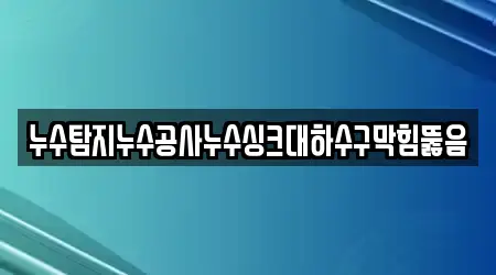 누수탐지누수공사누수싱크대하수구막힘뚫음
