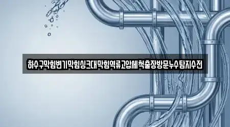 하수구막힘변기막힘싱크대막힘역류고압세척출장방문누수탐지수전
