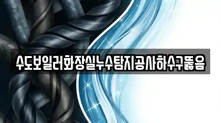 수도보일러화장실누수탐지공사하수구뚫음