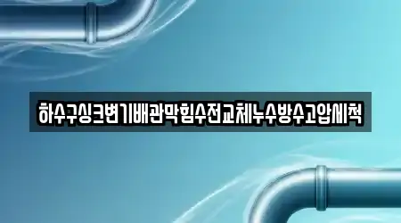 하수구싱크변기배관막힘수전교체누수방수고압세척