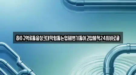 하수구역류뚫음싱크대막힘뚫는업체변기뚫어고압세척24시바로쿨