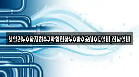 보일러누수탐지하수구막힘천장누수방수공사수도설비,전남설비