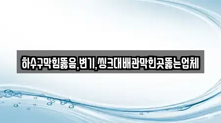 하수구막힘뚫음,변기,씽크대배관막힌곳뚫는업체