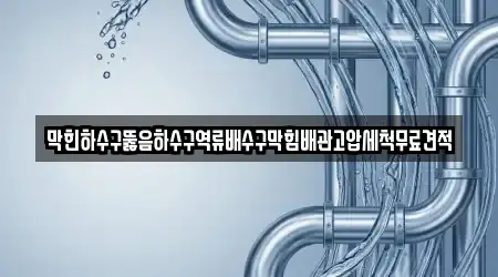 막힌하수구뚫음하수구역류배수구막힘배관고압세척무료견적