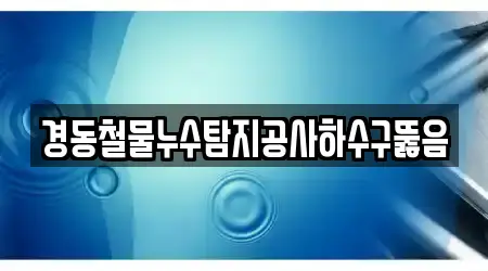 경동철물누수탐지공사하수구뚫음