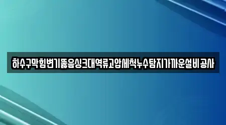 하수구막힘변기뚫음싱크대역류고압세척누수탐지가까운설비공사