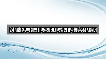 24시하수구막힘변기역류싱크대막힘변기막힘누수탐지뚫어