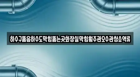 하수구뚫음하수도막힘뚫는곳화장실막힘횡주관오수관청소역류