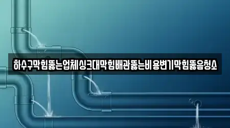 하수구막힘뚫는업체싱크대막힘배관뚫는비용변기막힘뚫음청소