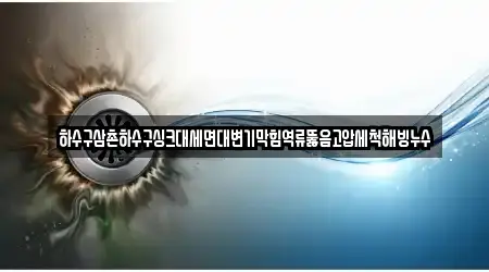 하수구삼촌하수구싱크대세면대변기막힘역류뚫음고압세척해빙누수