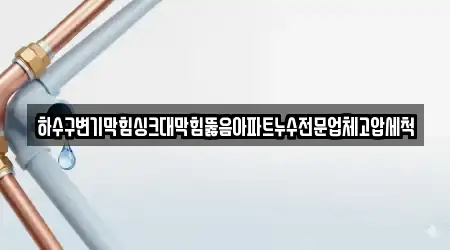 하수구변기막힘싱크대막힘뚫음아파트누수전문업체고압세척