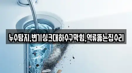 누수탐지,변기싱크대하수구막힘,역류뚫는집수리