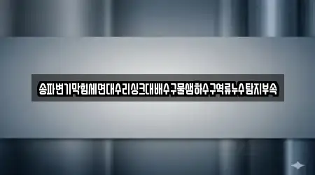 송파변기막힘세면대수리싱크대배수구물샘하수구역류누수탐지부속