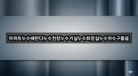 아파트누수배란다누수천장누수거실누수화장실누수하수구뚫음