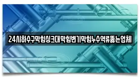 24시하수구막힘싱크대막힘변기막힘누수역류뚫는업체