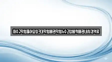 안양시 동안구 관양동 전문 배관막힘 업체 5곳 위치